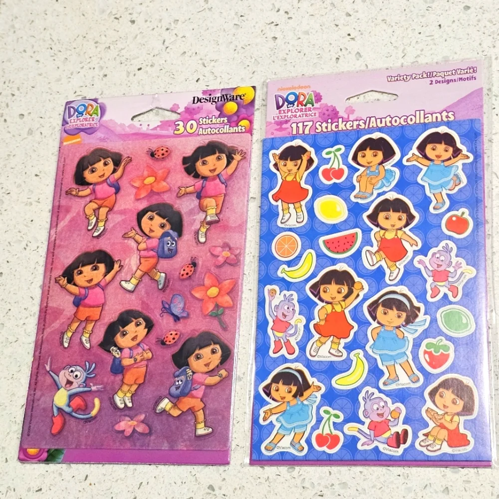 Dora the Explorer Sticker Lot 7 Sealed Packages Stickers Home School Play New